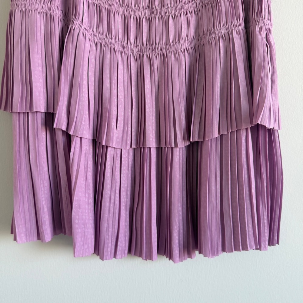 Current Air Smocked Tiered Satin Mini Skirt‎ Size Small - Picture 6 of 9